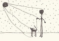 The moon walking me and my dog