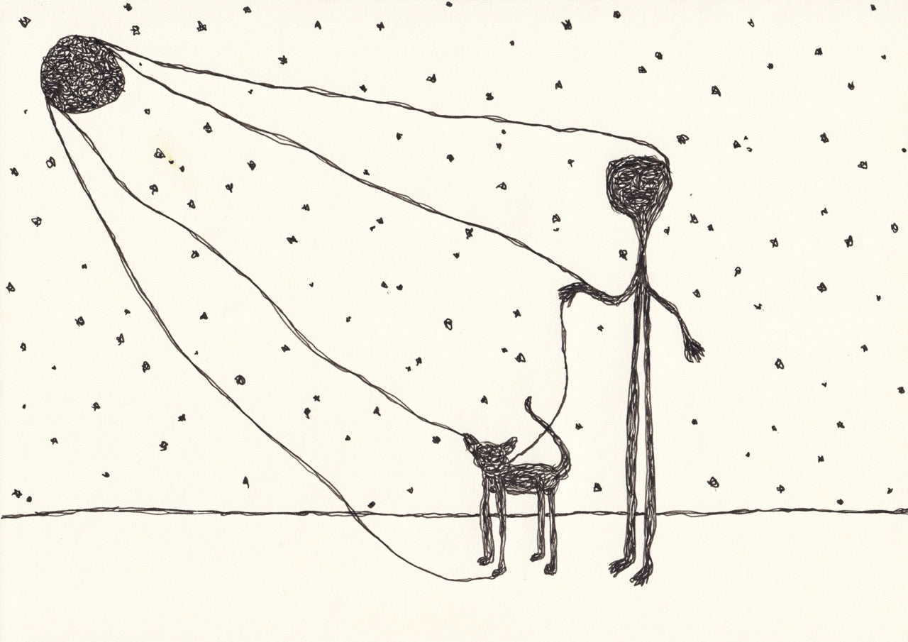 The moon walking me and my dog